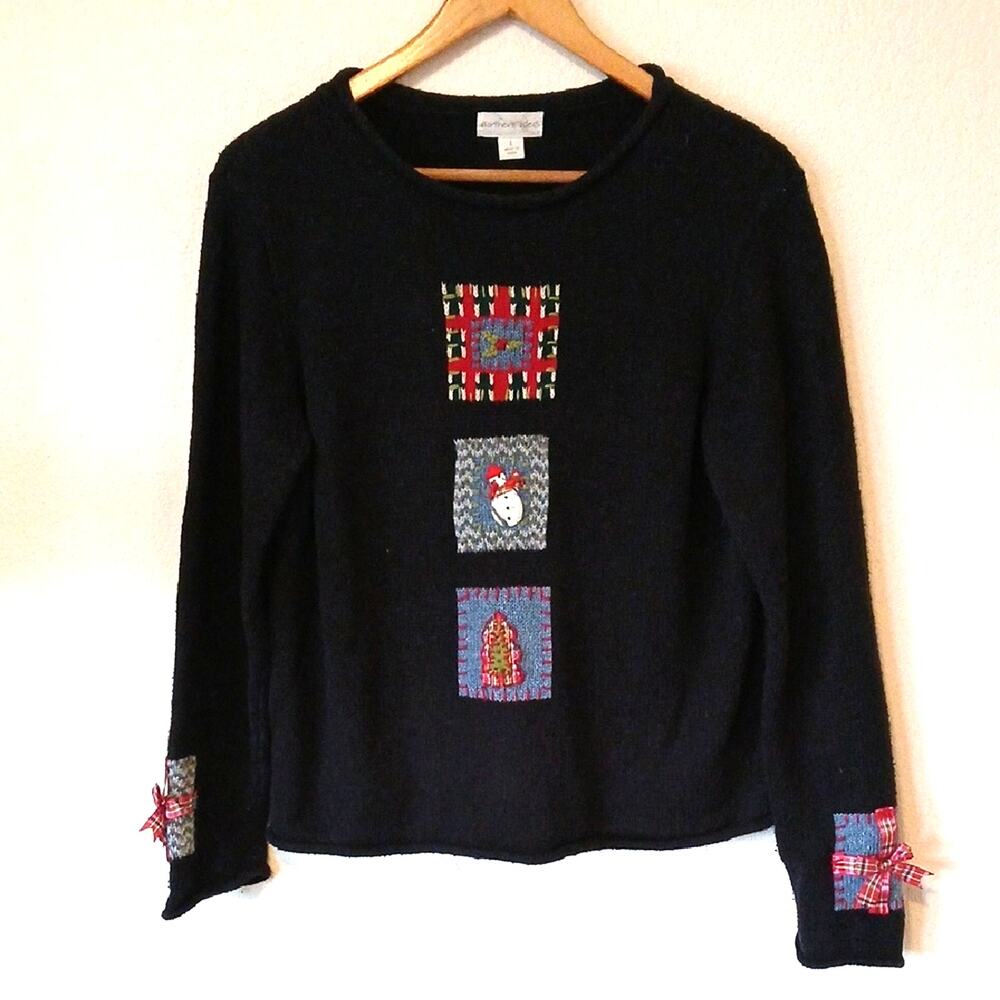 Northern Isles Winter Christmas Sweater Black Ribbons